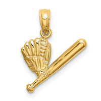 14K Baseball, Bat and Glove Charm-K3572