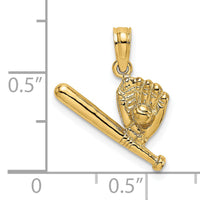 14K Baseball, Bat and Glove Charm-K3572
