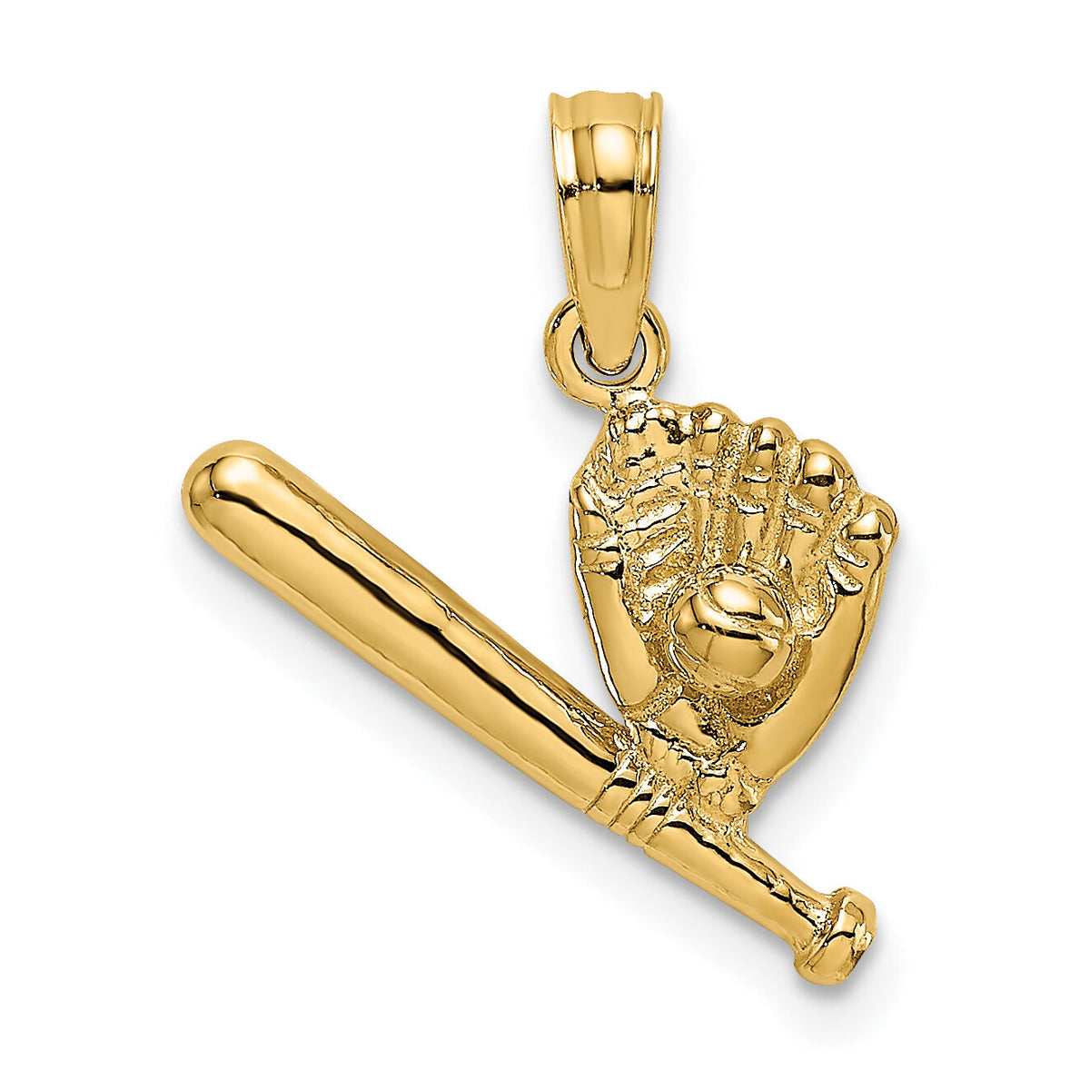14K Baseball, Bat and Glove Charm-K3572
