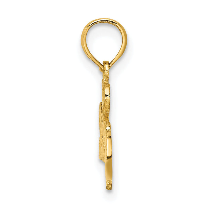 14K I HEART SOCCER w/Ball Charm-K3578