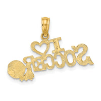 14K I HEART SOCCER w/Ball Charm-K3578