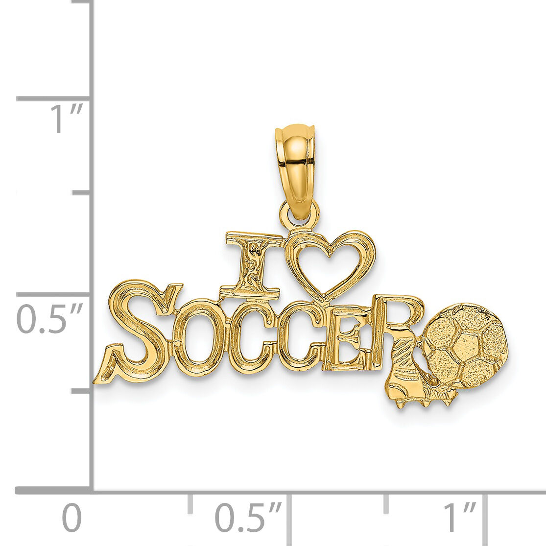 14K I HEART SOCCER w/Ball Charm-K3578