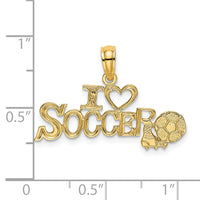 14K I HEART SOCCER w/Ball Charm-K3578