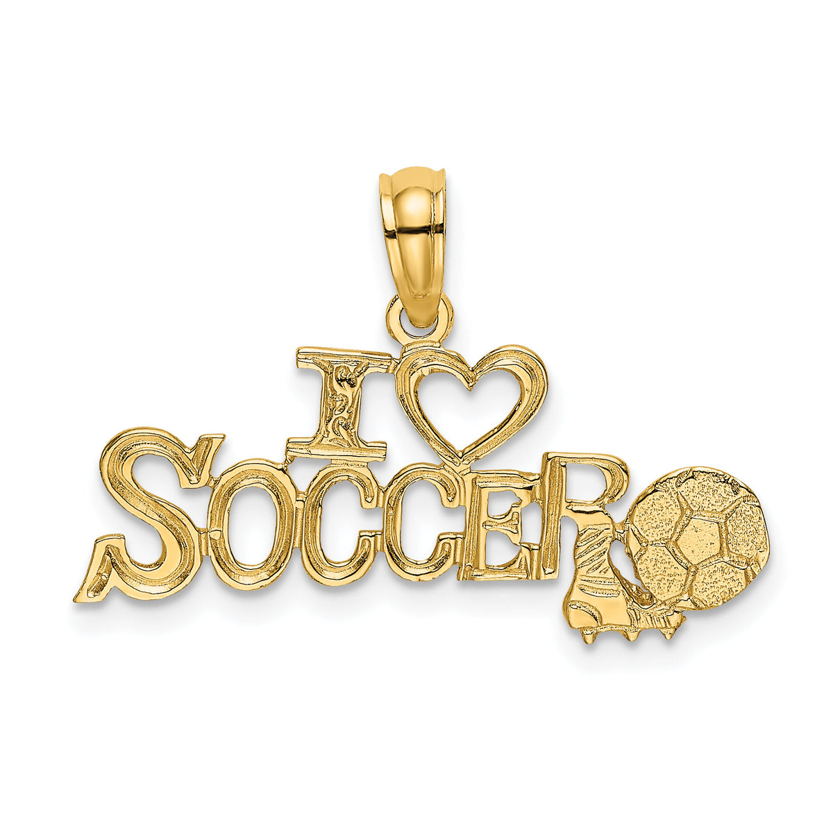 14K I HEART SOCCER w/Ball Charm-K3578