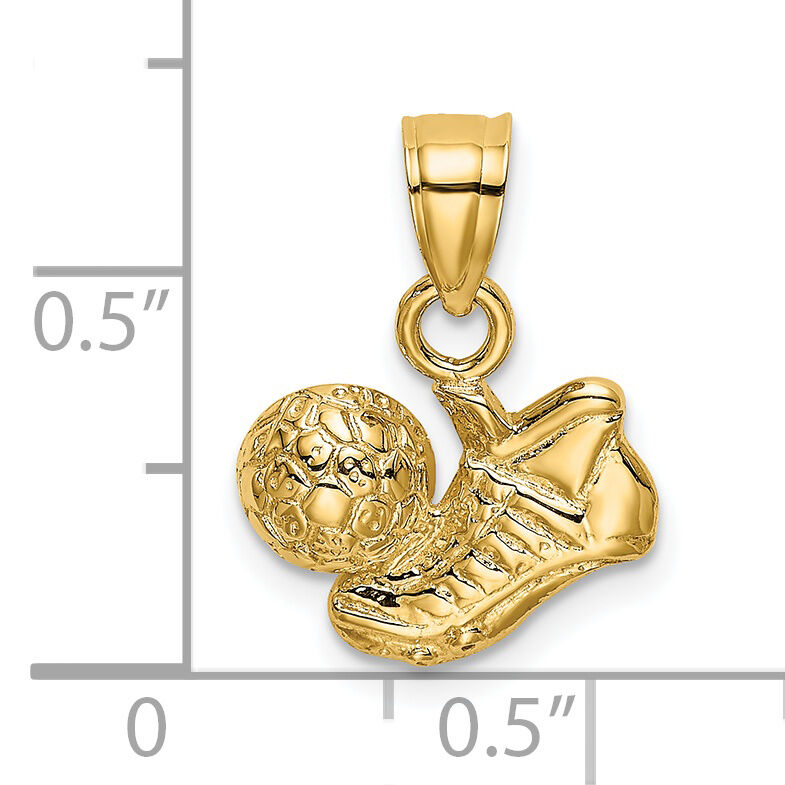14k Soccer Ball w/Shoe Charm-K3580