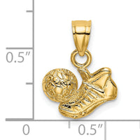 14k Soccer Ball w/Shoe Charm-K3580