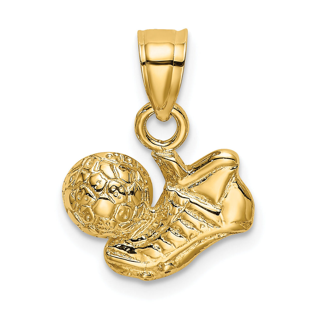14k Soccer Ball w/Shoe Charm-K3580