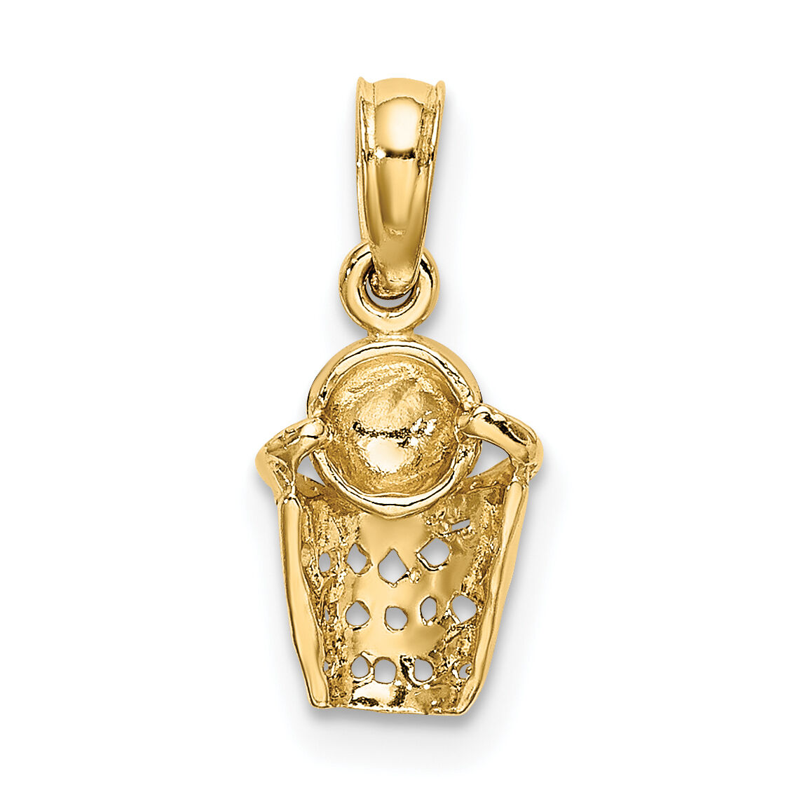14k Basketball w/Net Charm-K3592
