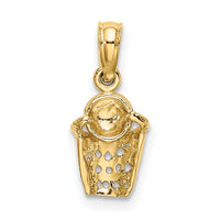 14k Basketball w/Net Charm-K3592
