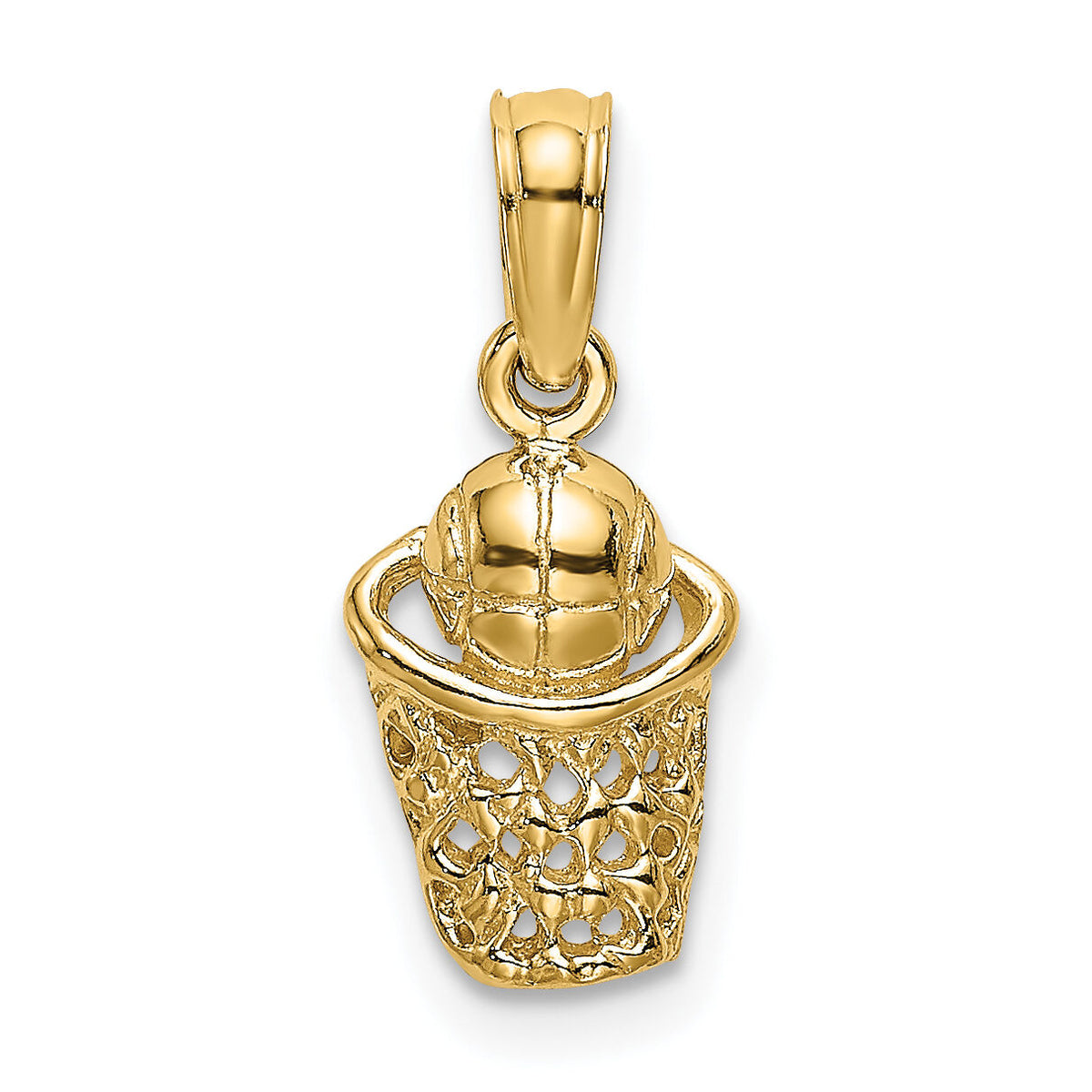 14k Basketball w/Net Charm-K3592