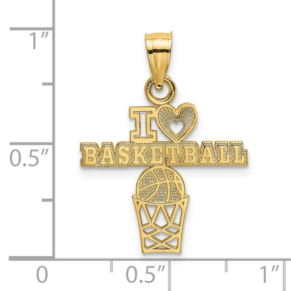 14K I HEART BASKETBALL Charm-K3594