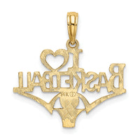 14K I HEART BASKETBALL w/Ball and Net Charm-K3595