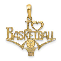 14K I HEART BASKETBALL w/Ball and Net Charm-K3595