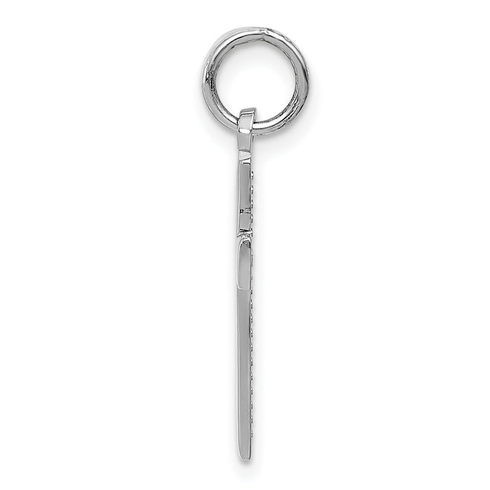 14k White Gold Cross Pendant-K360