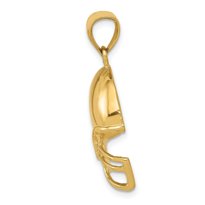 14k Football Helmet Pendant-K3602