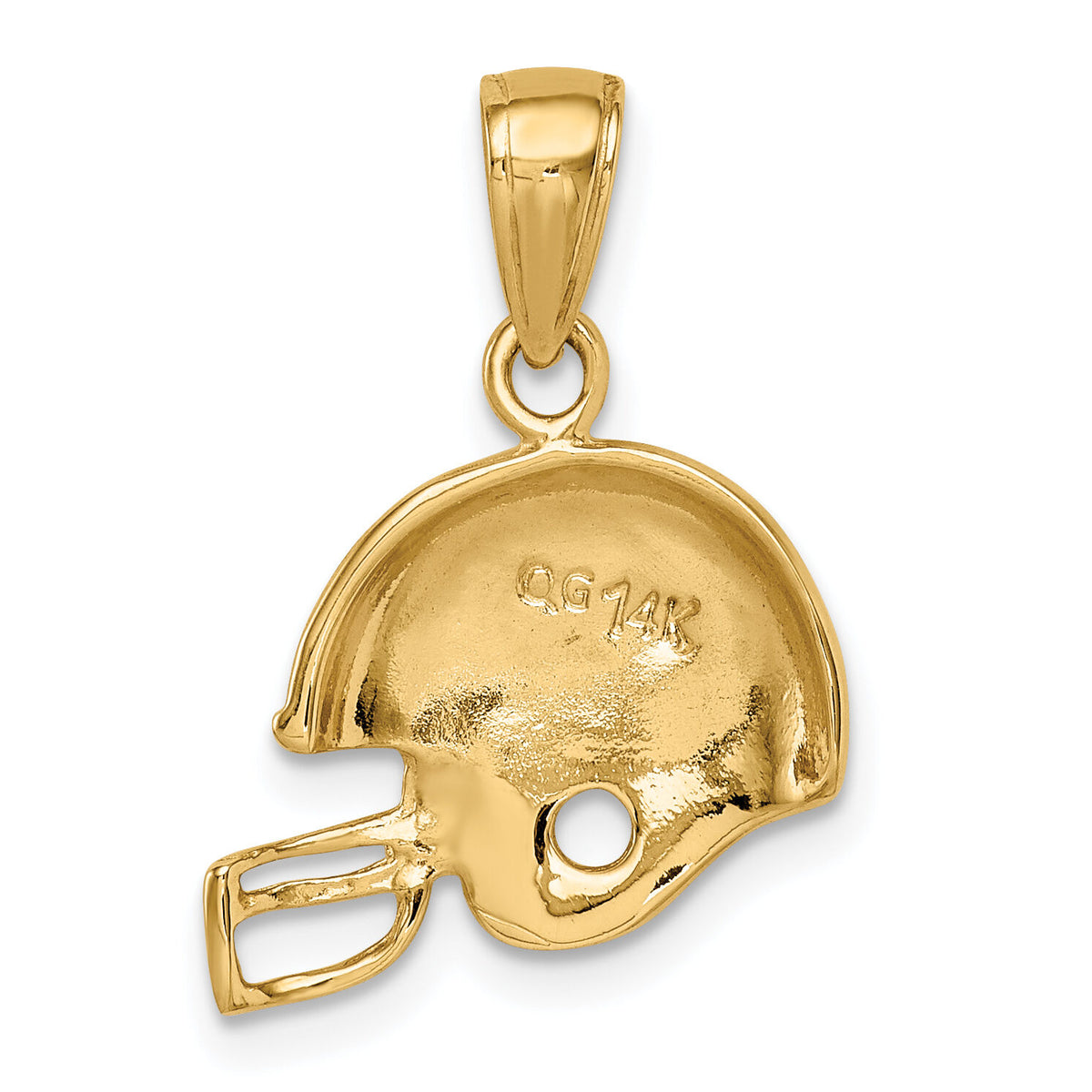 14k Football Helmet Pendant-K3604