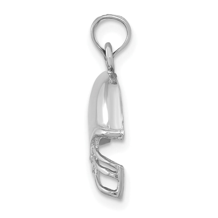 14K White Gold Football Helmet Pendant-K3604W