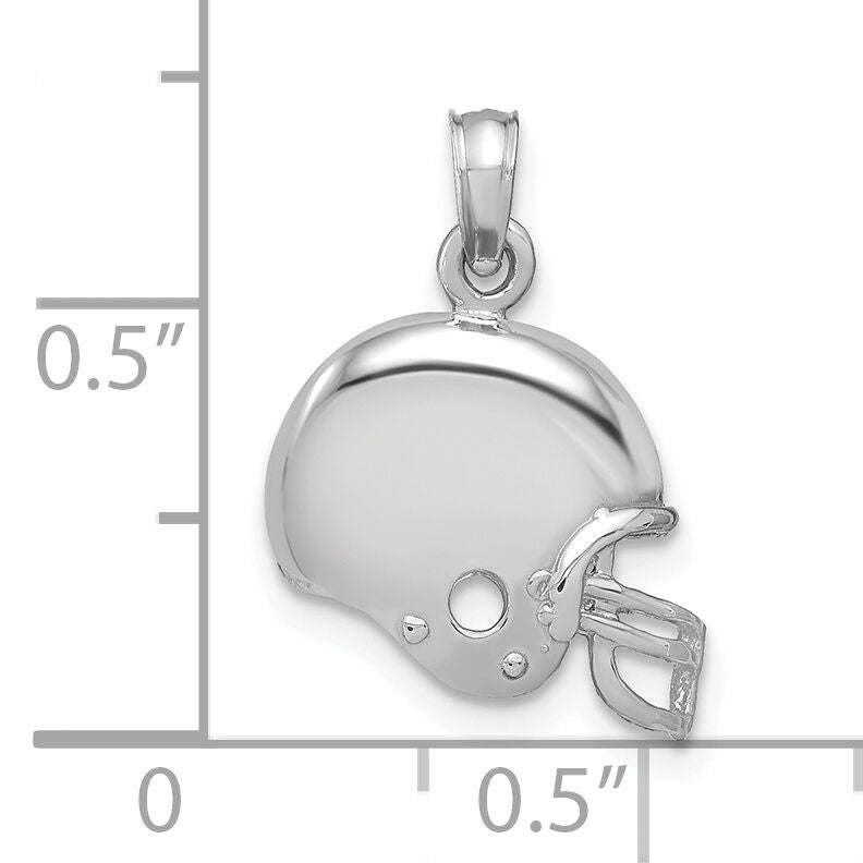 14K White Gold Football Helmet Pendant-K3604W