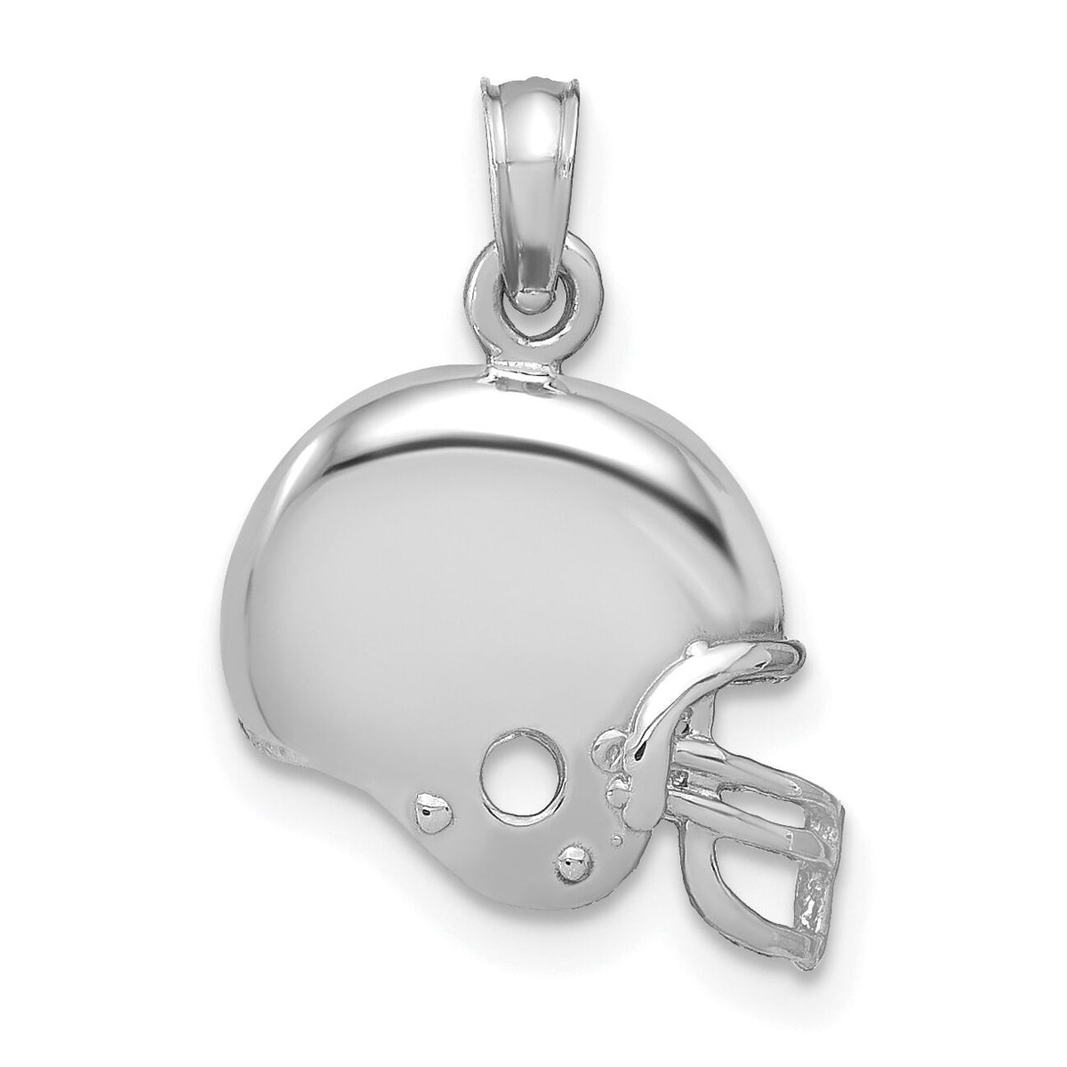 14K White Gold Football Helmet Pendant-K3604W