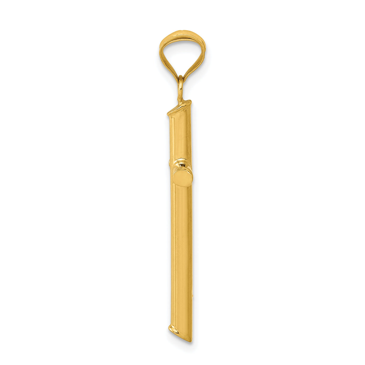 14k 3-D Polished Hollow Cross Pendant-K3606