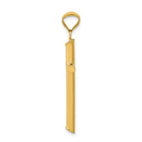 14k 3-D Polished Hollow Cross Pendant-K3606