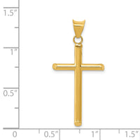 14k 3-D Polished Hollow Cross Pendant-K3606