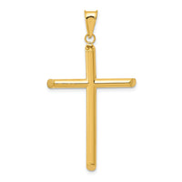 14k 3-D Polished Hollow Cross Pendant-K3608