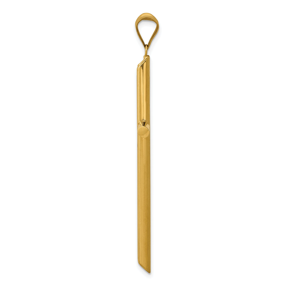 14k 3-D Polished Hollow Cross Pendant-K3609