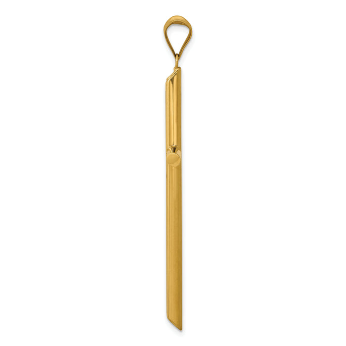 14k 3-D Polished Hollow Cross Pendant-K3609