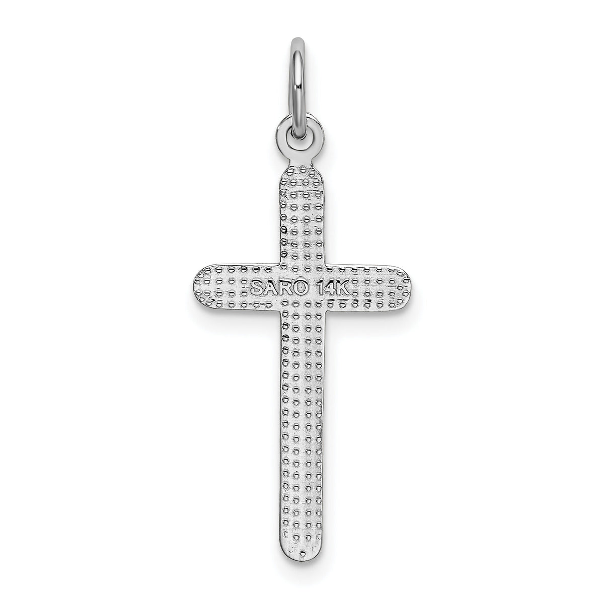 14k White Gold Cross Pendant-K361