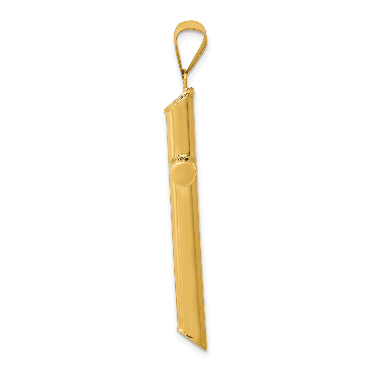 14k 3-D Polished Hollow Cross Pendant-K3611