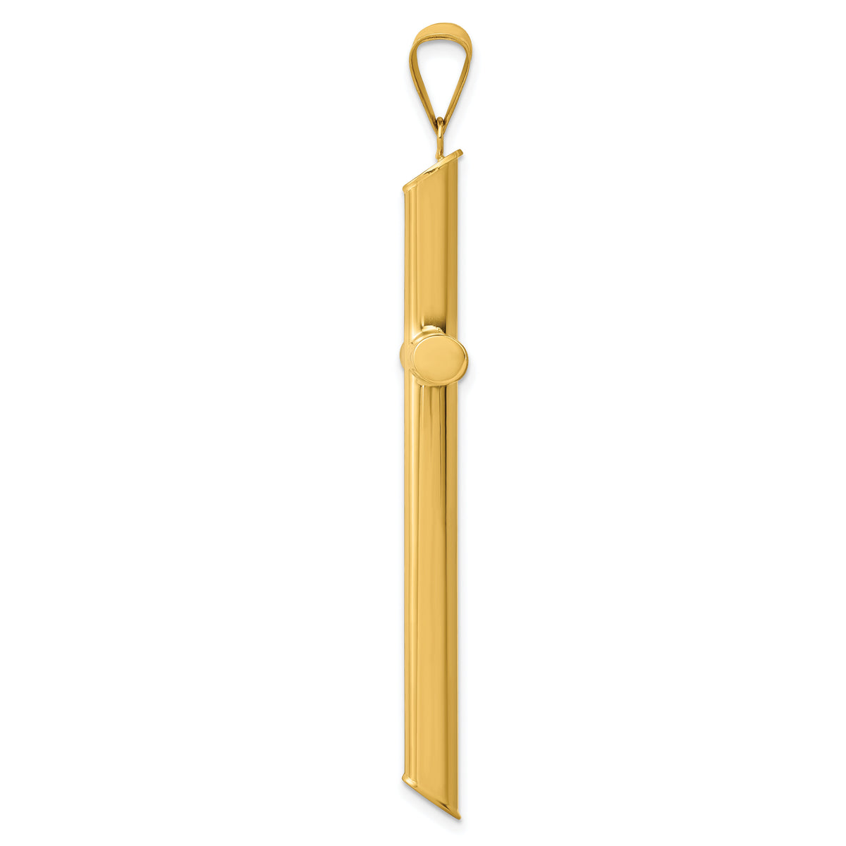 14k 3-D Polished Hollow Cross Pendant-K3612