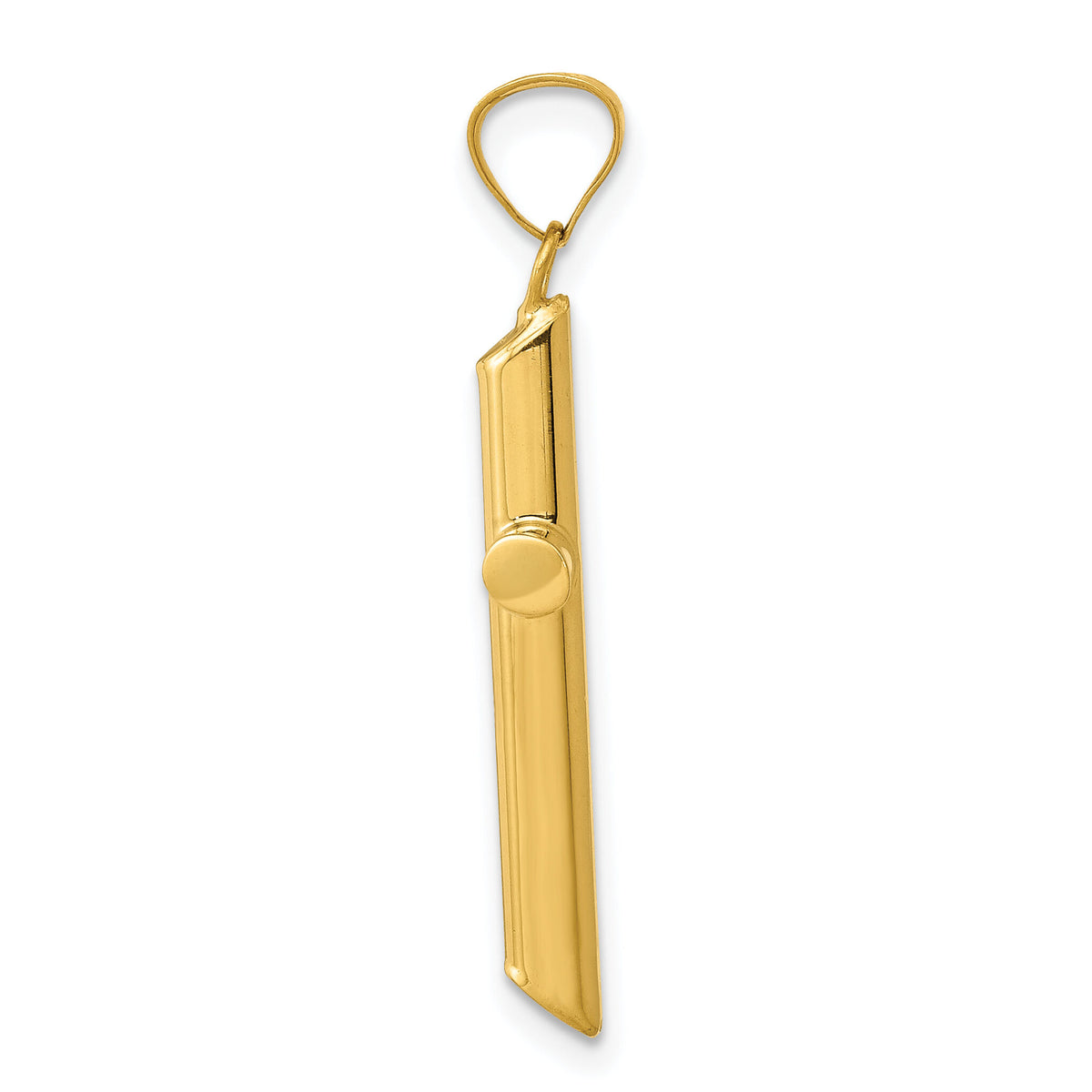 14k w/Rhodium 3-D Hollow Cross Pendant-K3617