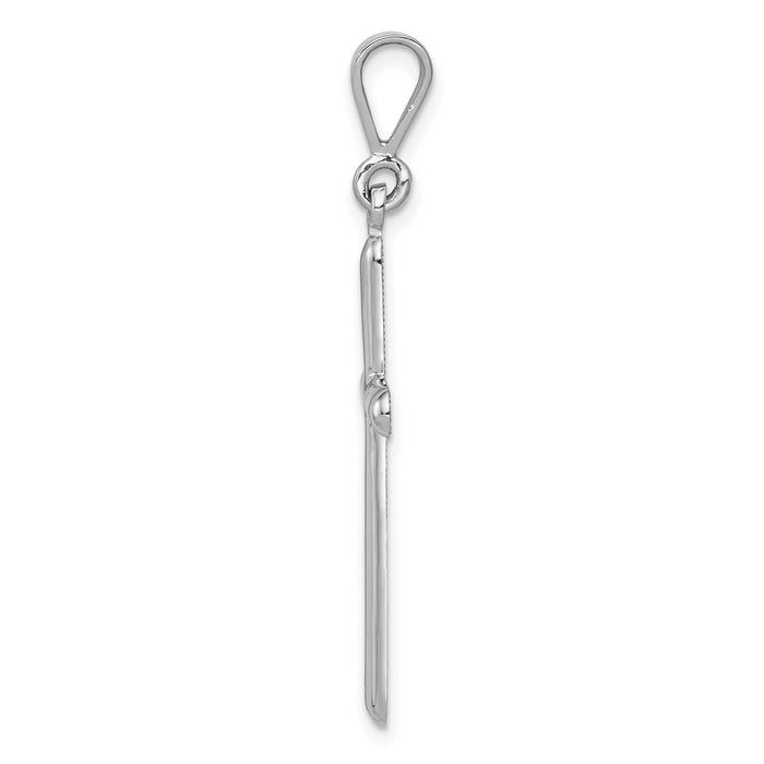 14k White Gold Cross Pendant-K362
