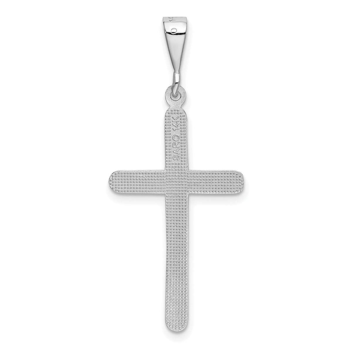 14k White Gold Cross Pendant-K362