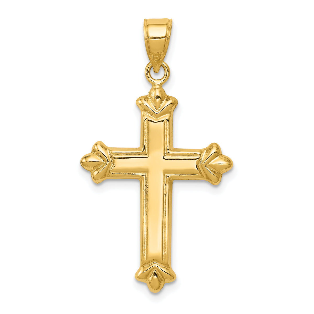 14k Reversible Diamond-cut Cross Pendant-K3631