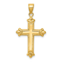 14k Reversible Diamond-cut Cross Pendant-K3631
