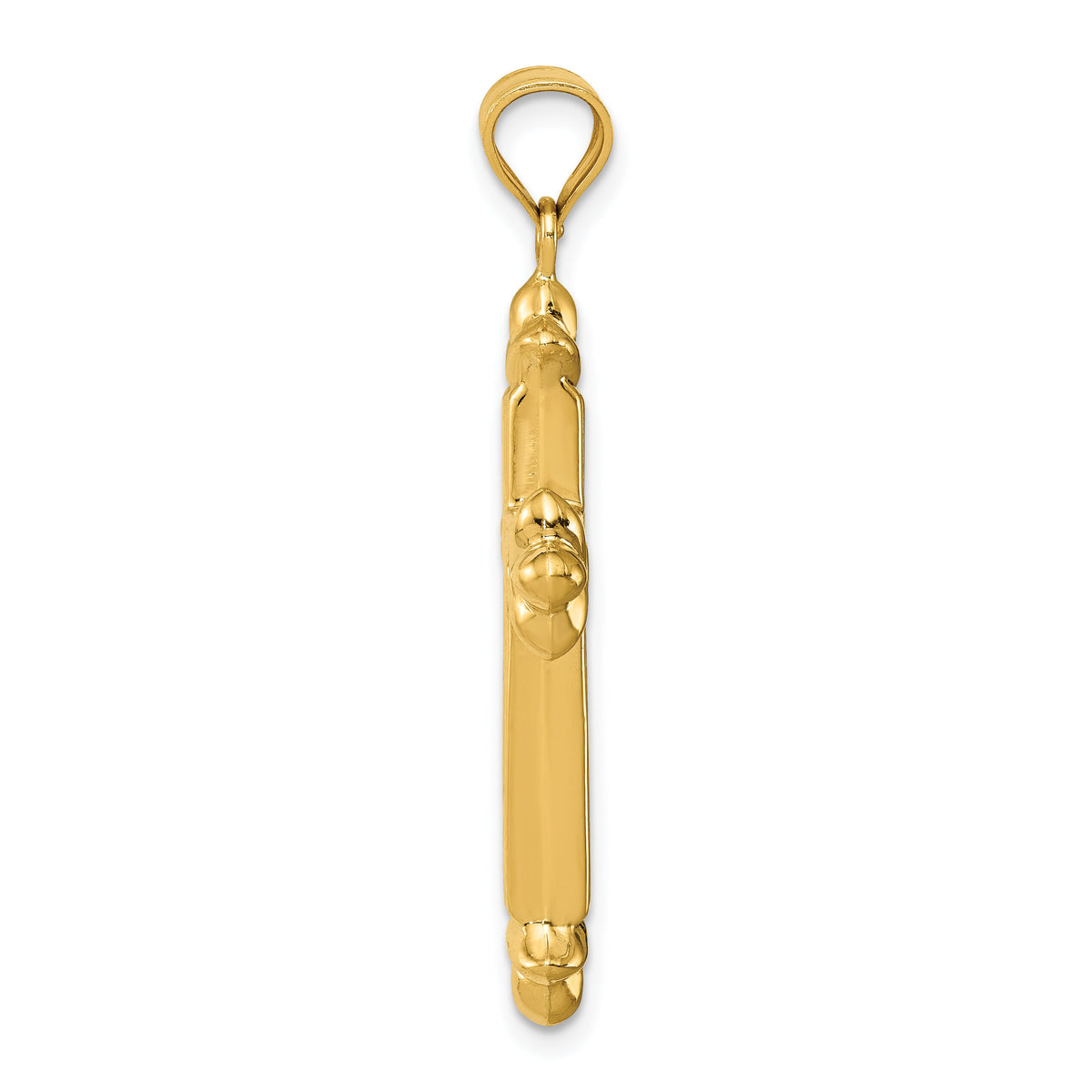 14k Reversible Diamond-cut Cross Pendant-K3632
