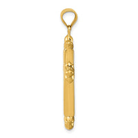 14k Reversible Diamond-cut Cross Pendant-K3632