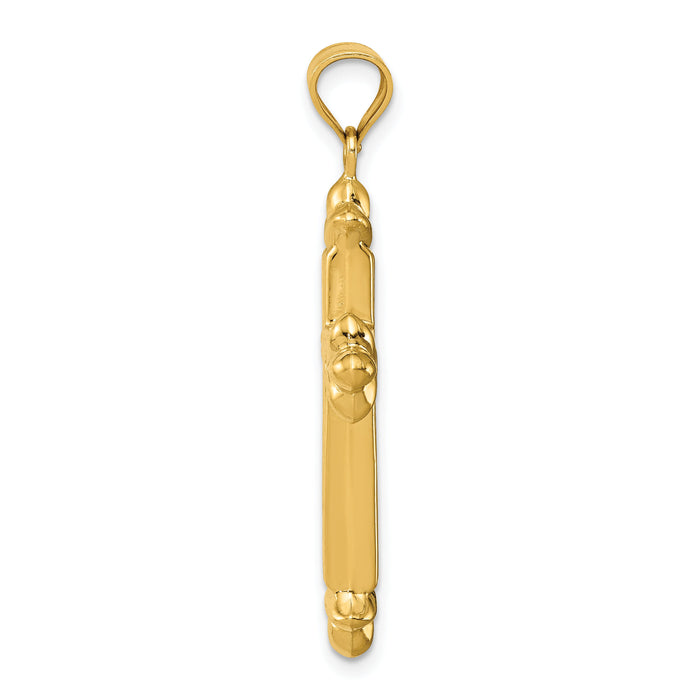 14k Reversible Diamond-cut Cross Pendant-K3632