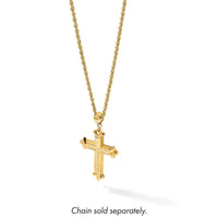 14k Reversible Diamond-cut Cross Pendant-K3632