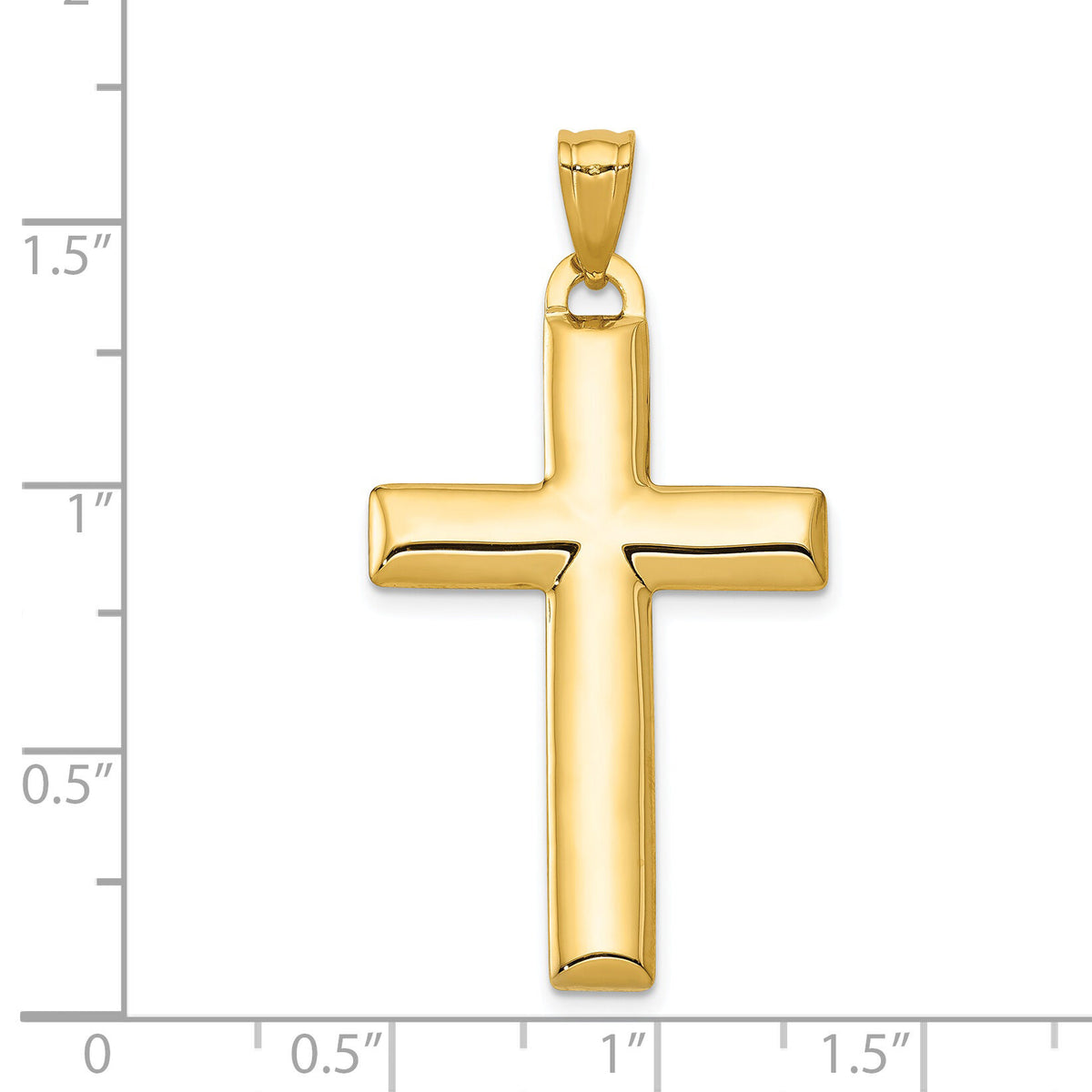 14K W/Rhodium Reversible Yellow/White Cross Pendant-K3636