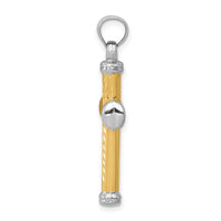 14k Two-tone w/Rhodium Reversible Cross-K3638