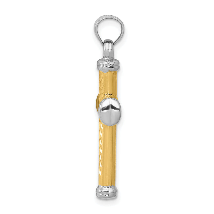 14k Two-tone w/Rhodium Reversible Cross-K3638