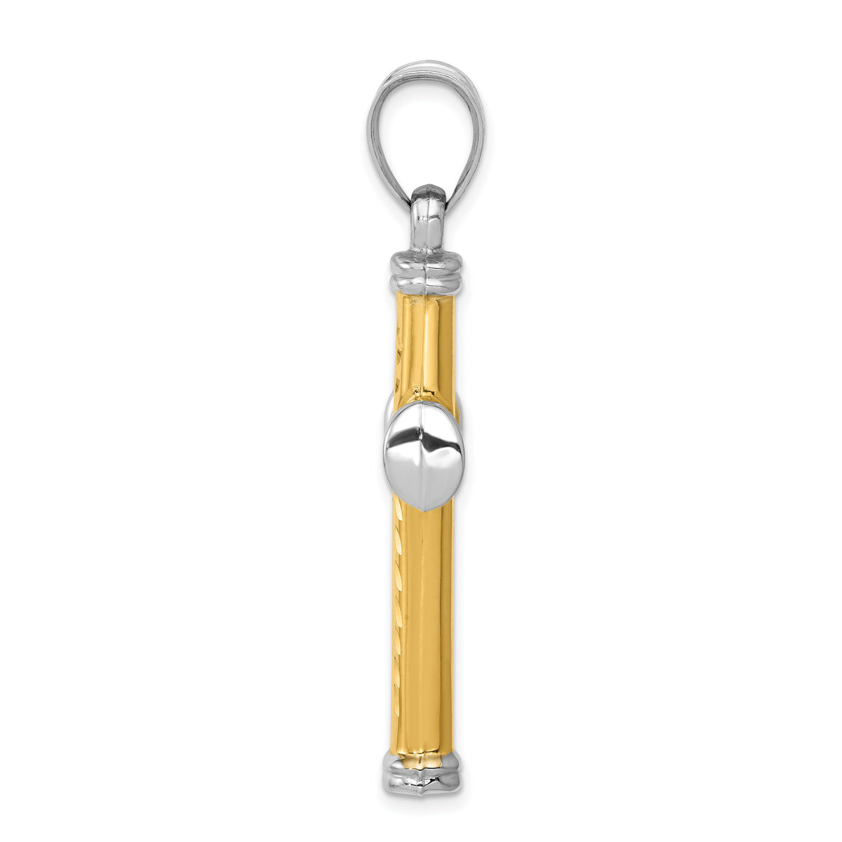 14K Two-Tone and Rhodium Reversible Cross-K3639