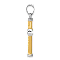 14K Two-Tone and Rhodium Reversible Cross-K3639