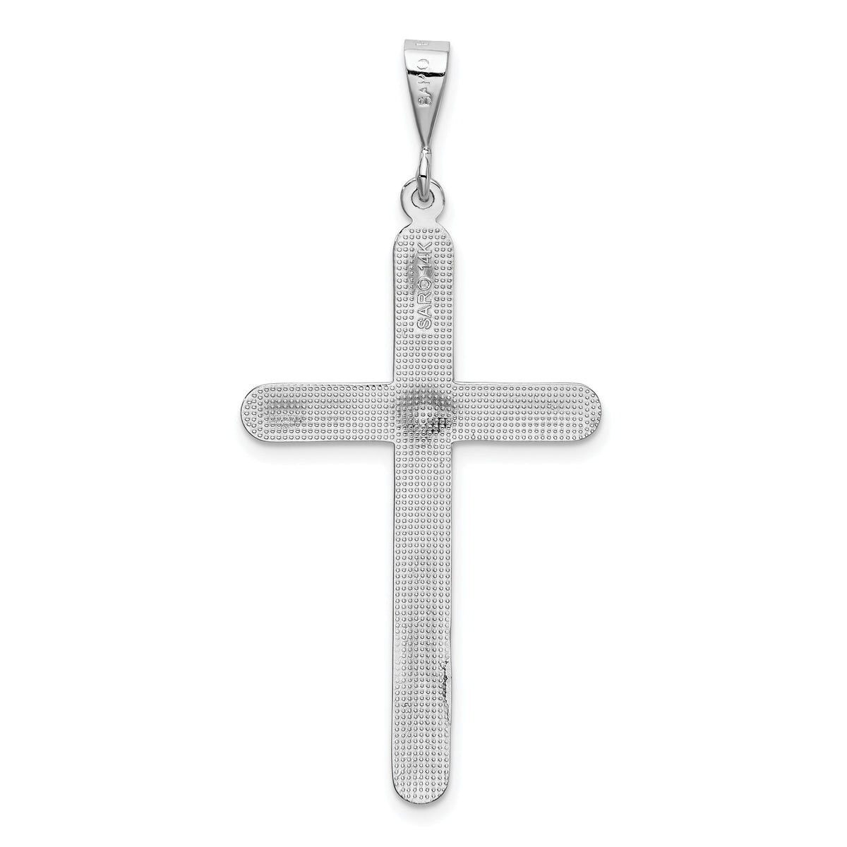 14k White Gold Cross Pendant-K364