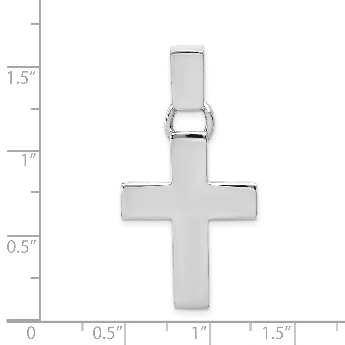 14k White Gold Modern Cross Pendant-K365