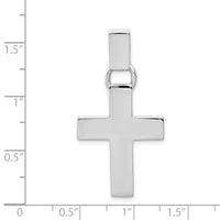 14k White Gold Modern Cross Pendant-K365