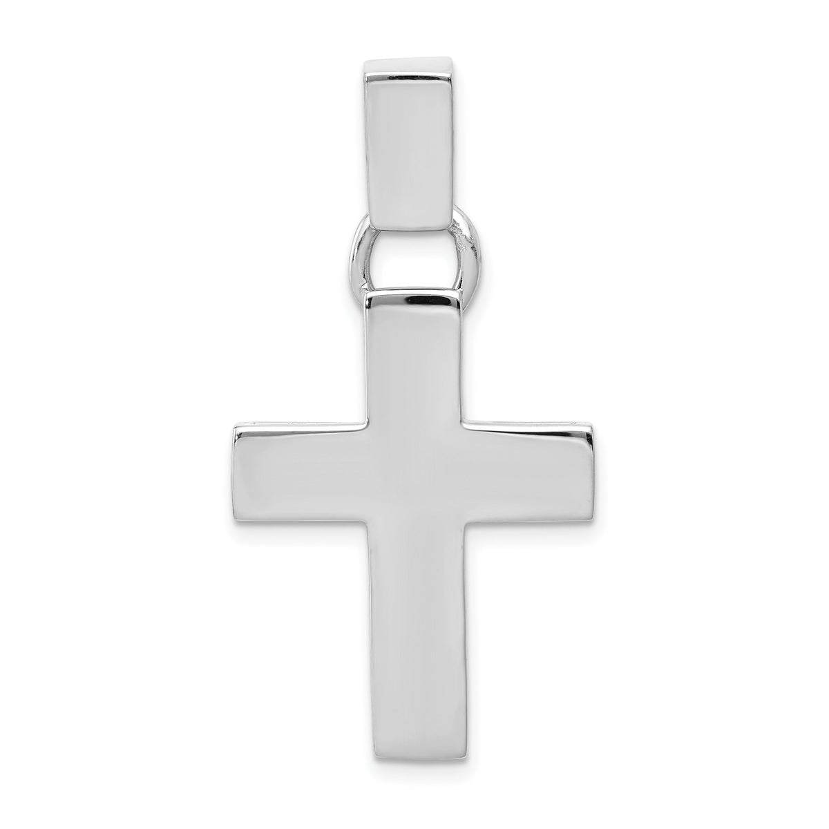 14k White Gold Modern Cross Pendant-K365